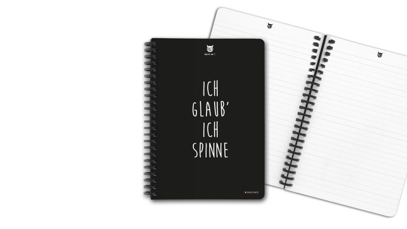 Bloc-notes effaçable A5 ICH GLAUB' ICH SPINNE