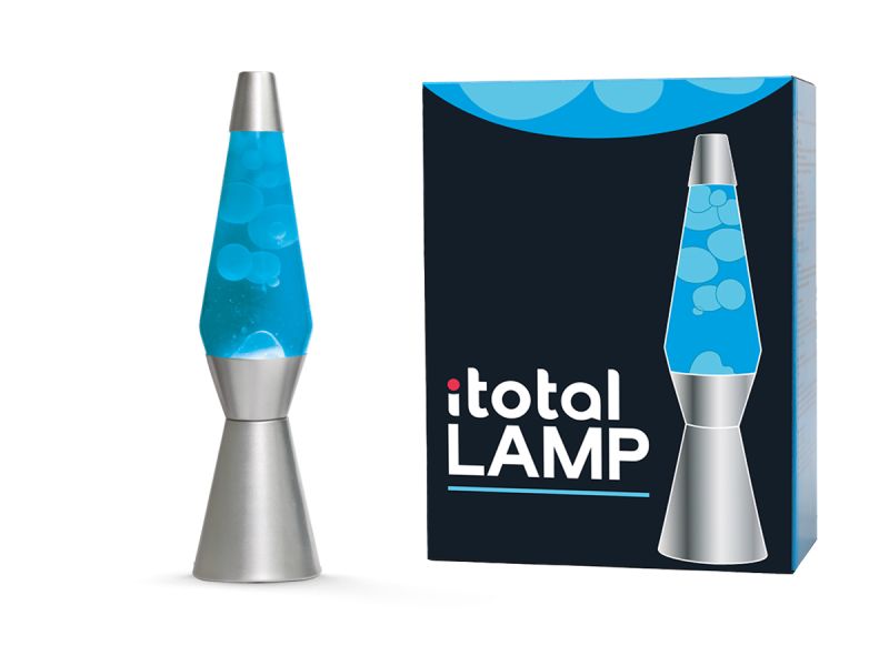 Lampe lave à base argentée Bleu/Blanc