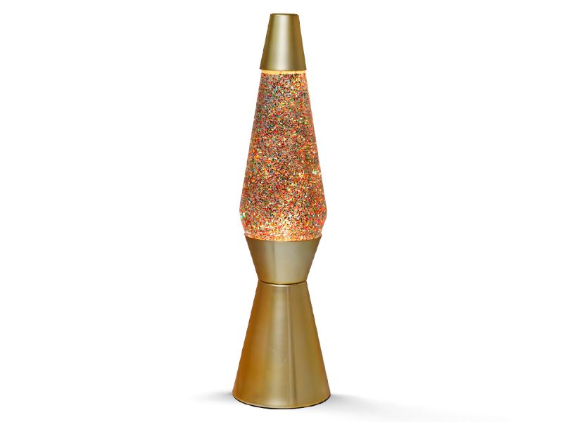 Lampe Lave Gold Glitter 