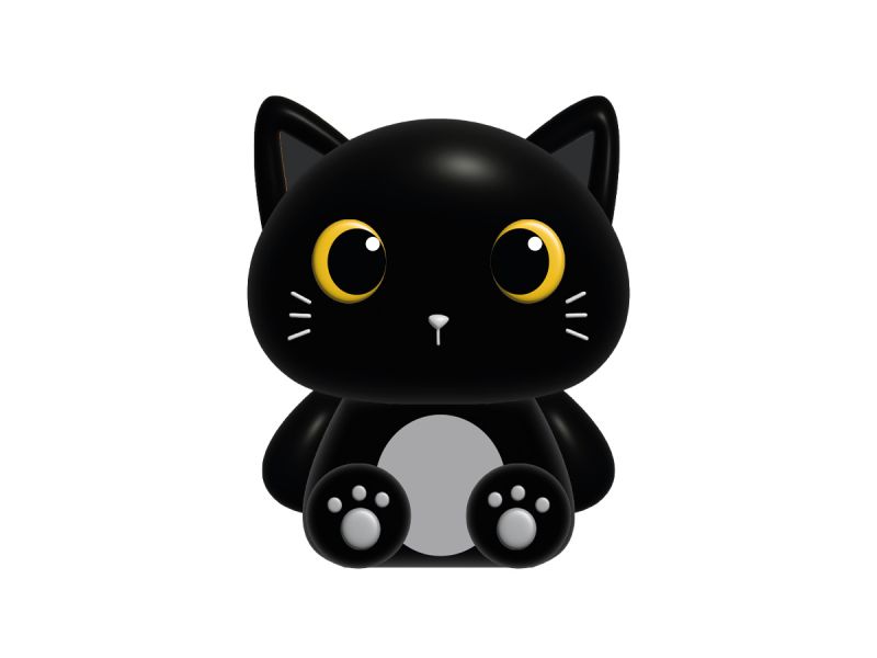 Gomme 3D Géante Chat noir  