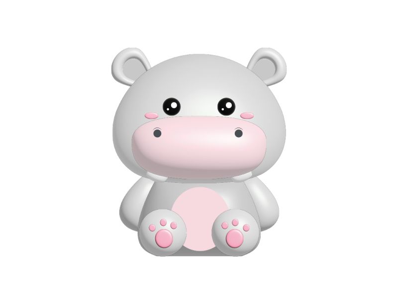 Gomme 3D Géante Hippo  