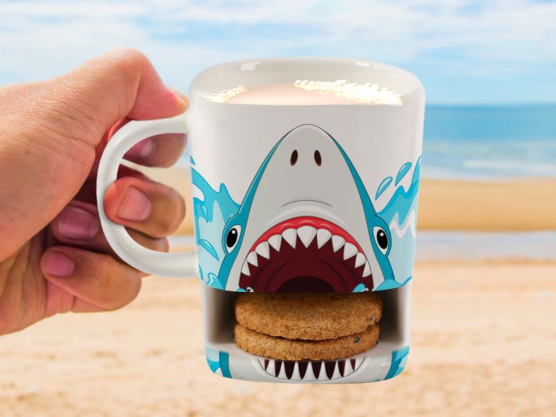 Shark Cookies Pocket Ceramic Mugs 250 ml 
