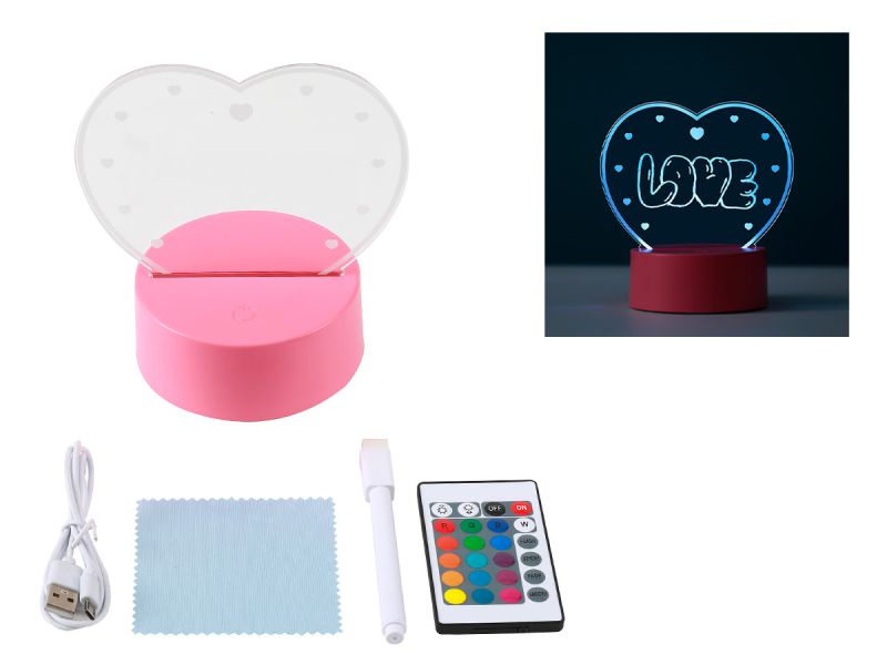 Lampe LED Message  Motif Coeur