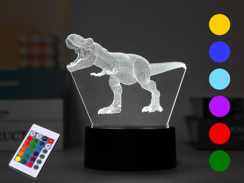 Lampe Led 3D Lampe avec télécommande Gigantosaure