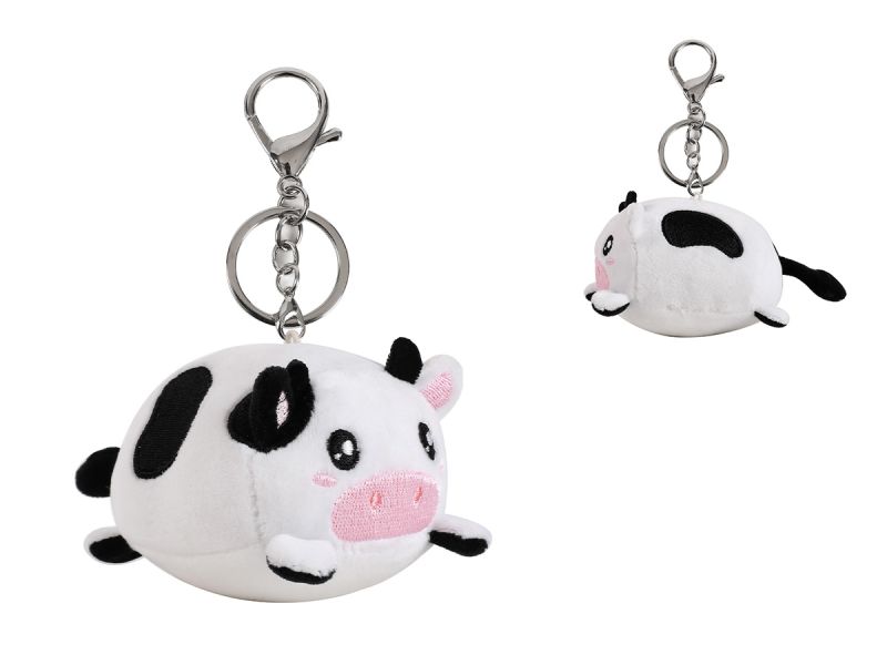 Porte-clés en peluche vache 