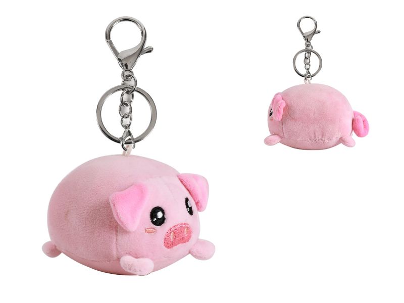 Porte-clés en peluche cochon 