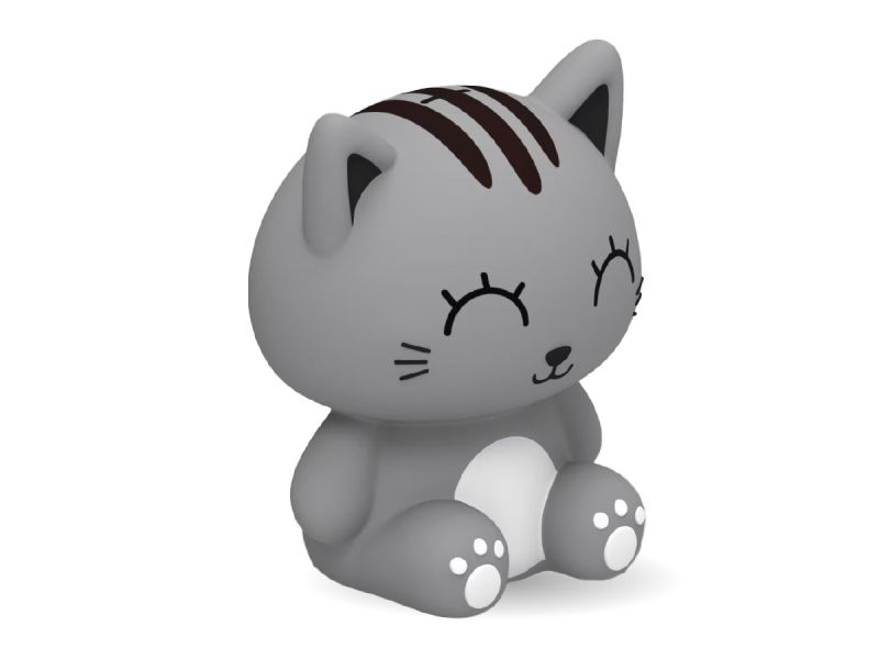 Tirelire Verticale Chat gris