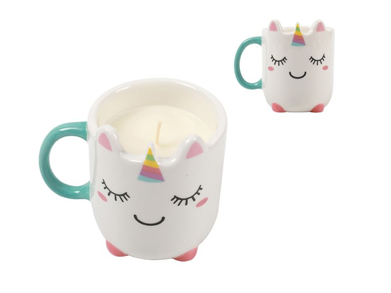 Tasse en céramique avec bougie Licorne 
