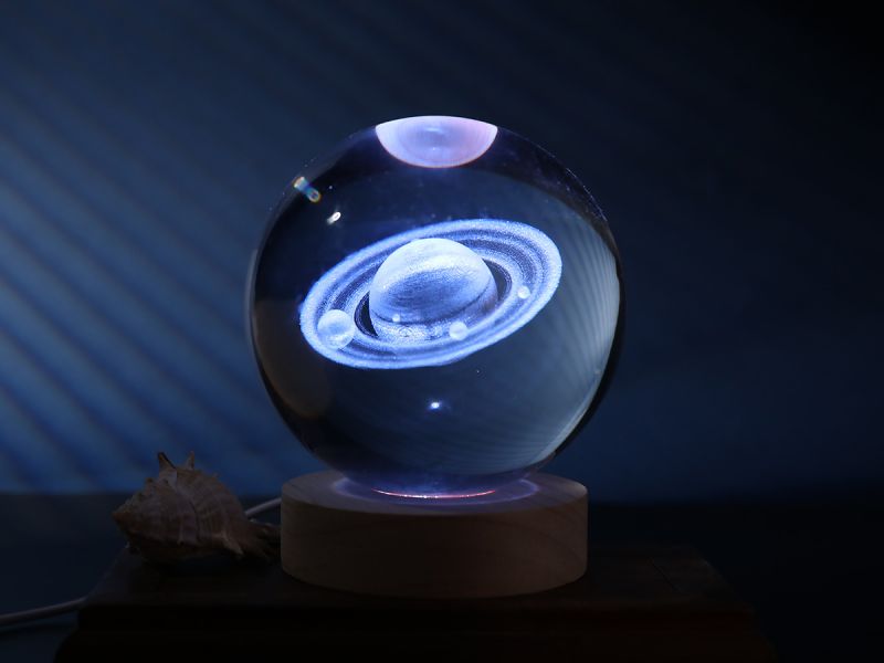 LAMPE LED Crystal Ball Saturn Large 