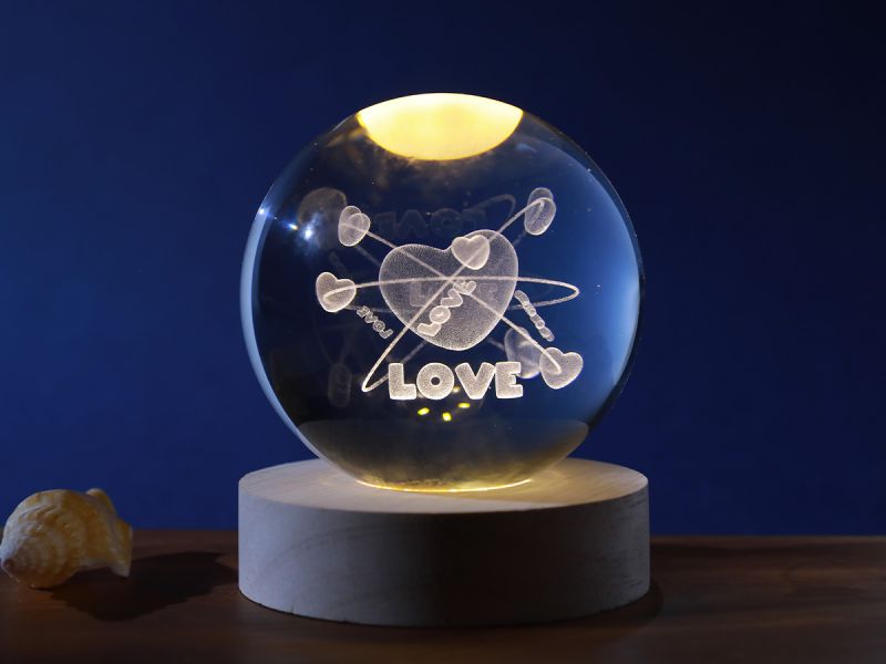 LAMPE LED Crystal Ball Love Medium 