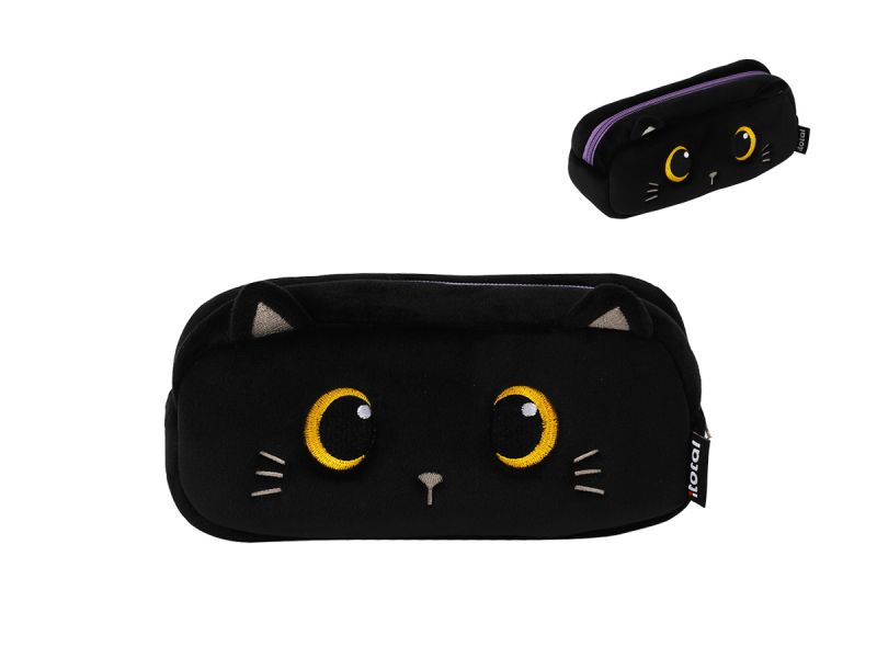 Etui en peluche Chat noir 