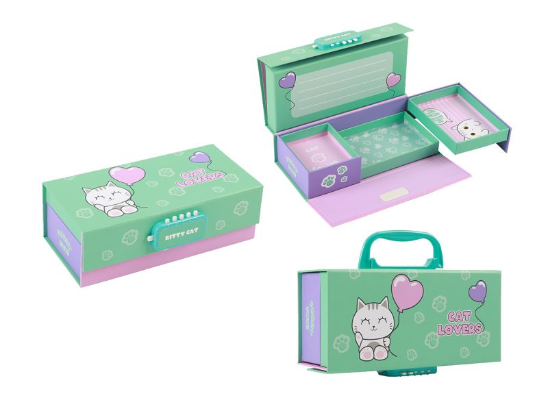 Boîte à bijoux en papier Chat Blanc