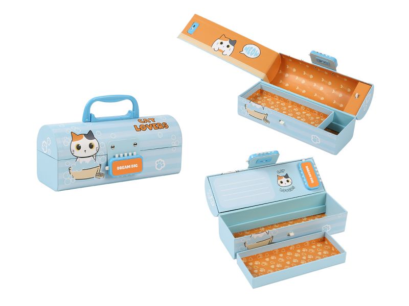 Boîte en papier Organiseur Chat Blanc & Orange