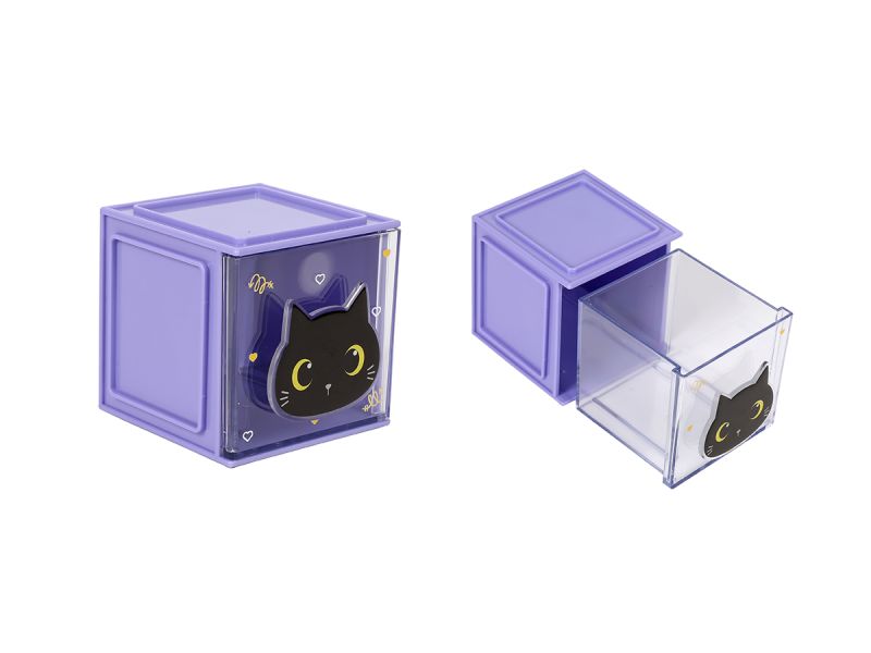 Cube organisateur Chat noir