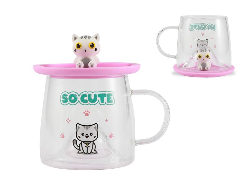 Verre Charmy Chat blanc 