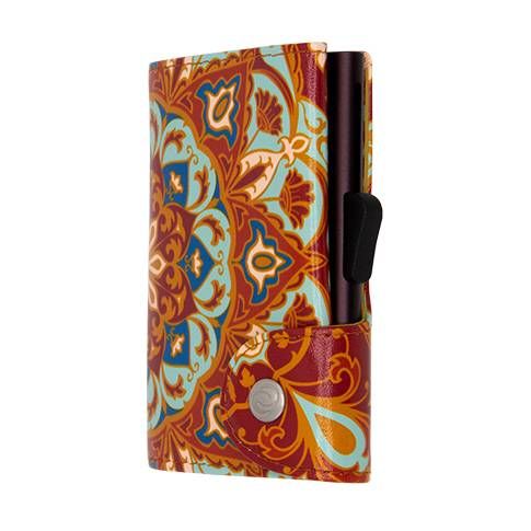 Porte-cartes RFID Cuir imprimé Arabica / Boîtier Brun 