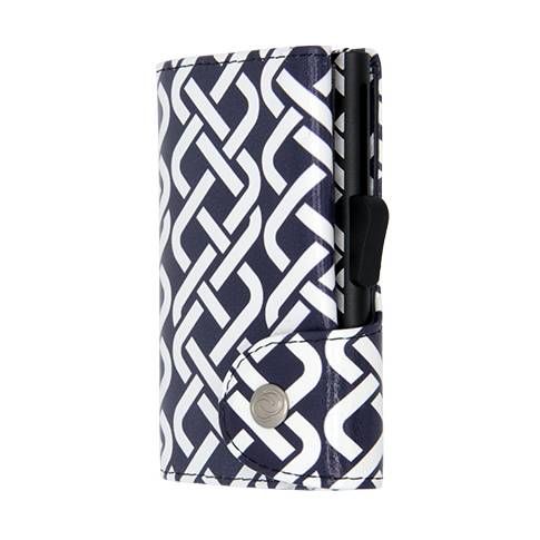 Porte-cartes RFID Cuir imprimé Tribe Black / Boîtier Noir 