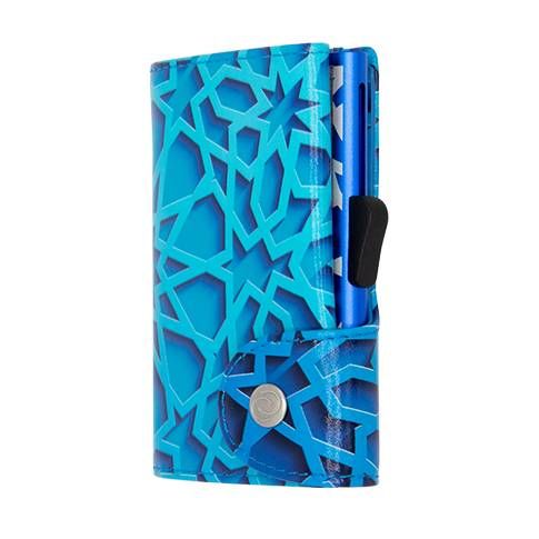Porte-cartes RFID cuir Imprimé Tribe Blue Porte-cartes cuir Imprimé