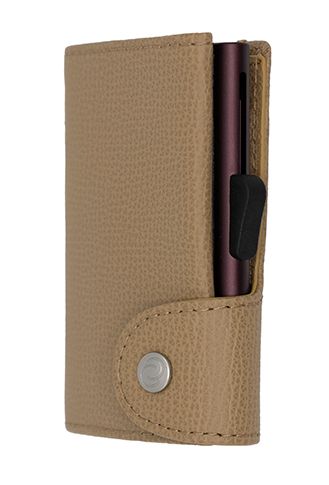 Porte-Cartes RFID Cuir Cappucino - Boîtier Brun 