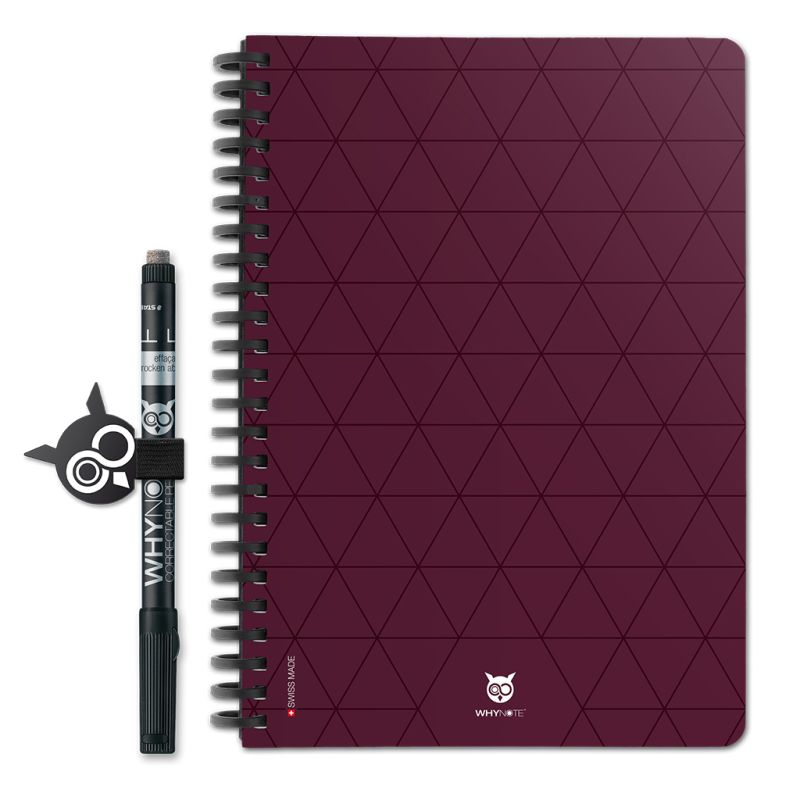 Bloc-notes effaçable A5 Burgundy Tie