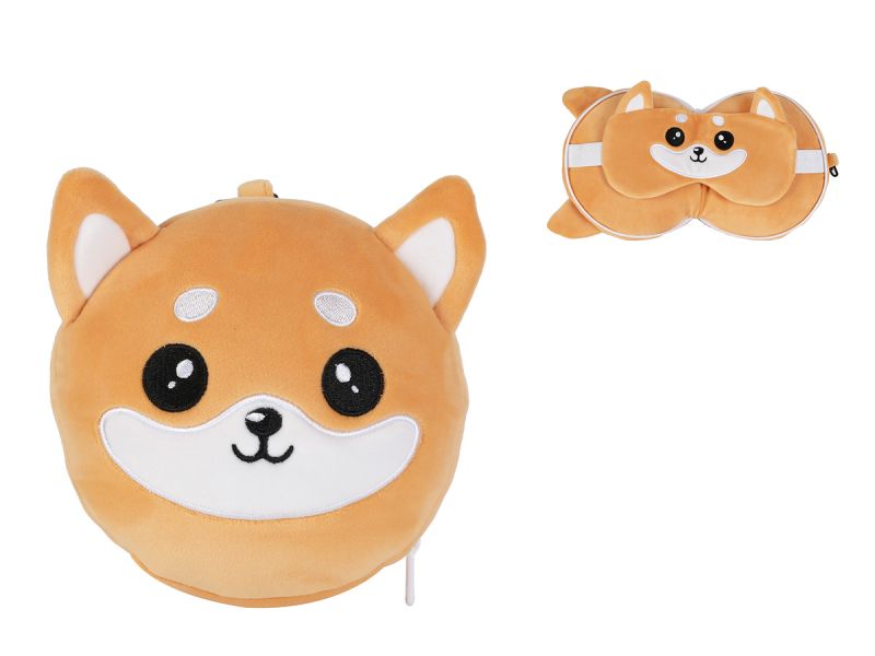 Oreiller de voyage & masque de nuit Shiba