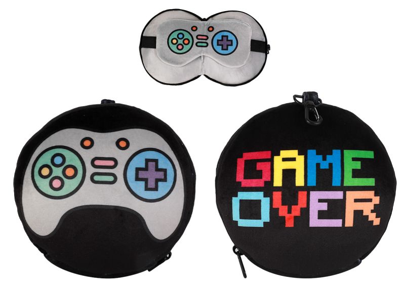Oreiller de voyage Let's Play & masque de nuit 