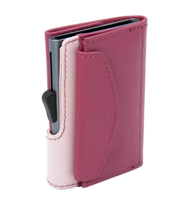 Porte-monnaie et cartes RFID cuir Cherry / Blush 